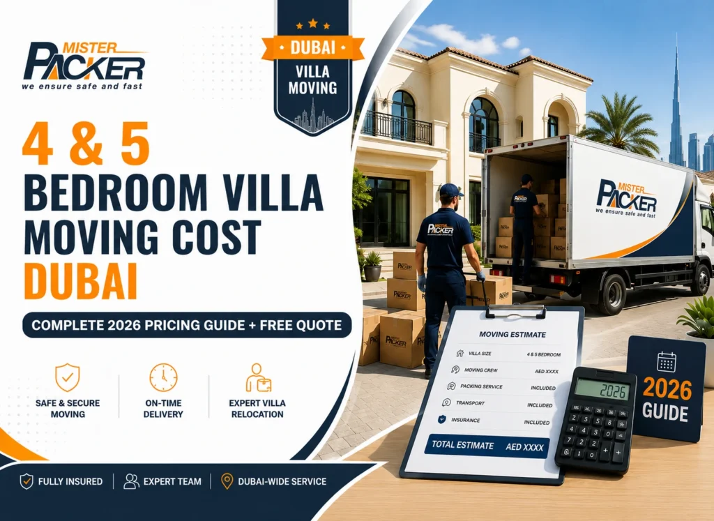 4 & 5 Bedroom Villa Moving Cost Dubai – Complete 2026 Pricing Guide