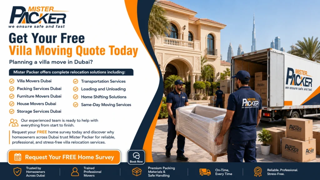 Get Your Free Villa Moving Quote Today | Mister Packer Dubai