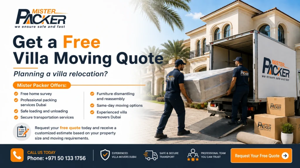 Get a Free Villa Moving Quote in Dubai   Mister Packer
